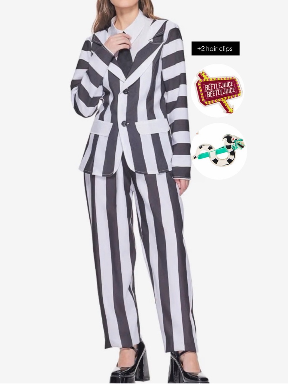 Beetle Juice Women’s Suit +2 hair clips
